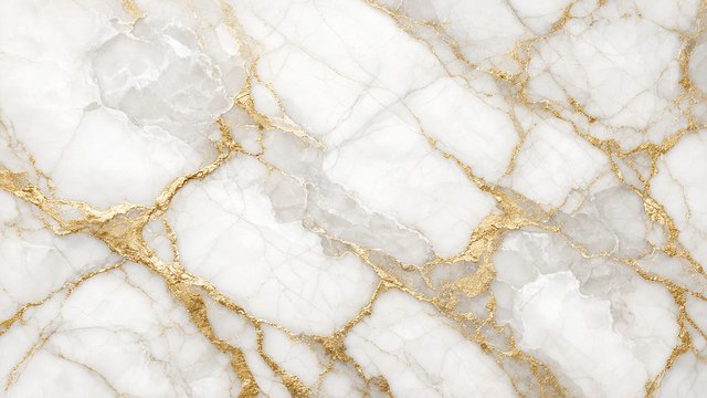 Polished white marble texture with flowing gold veins, luxury aesthetic, high resolution, original AI aesthetic wallpaper