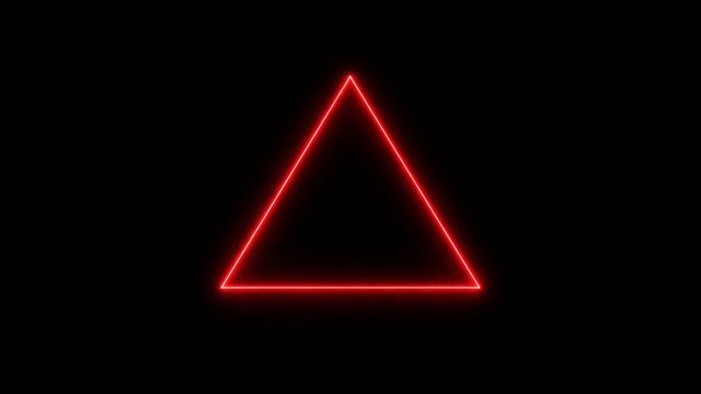 Thin glowing red neon geometric lines forming a triangle on pure black, minimal, dark, original AI dark AMOLED wallpaper