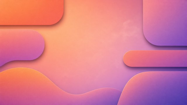 Desktop organizer background of soft rounded panels in sunset orange, pink and purple gradients with empty space, no text, original AI organizer wallpaper